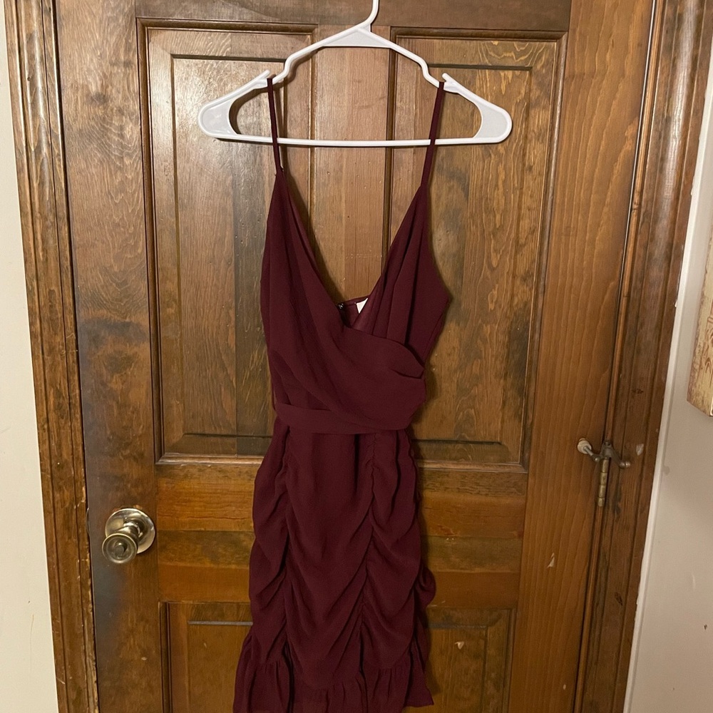 She + Sky Burgundy Mini Dress size medium Homecoming or special event